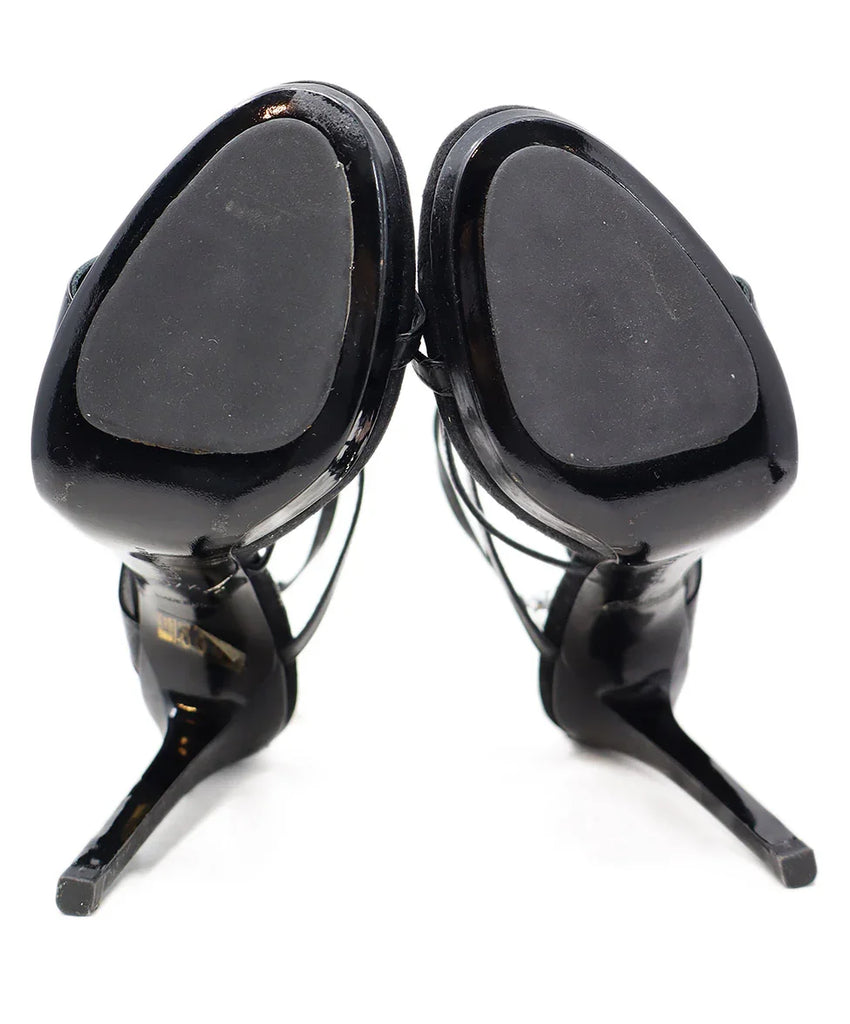 Barbara Bui Black Leather & Suede Strappy Heels sz 7.5 - Michael's Consignment NYC