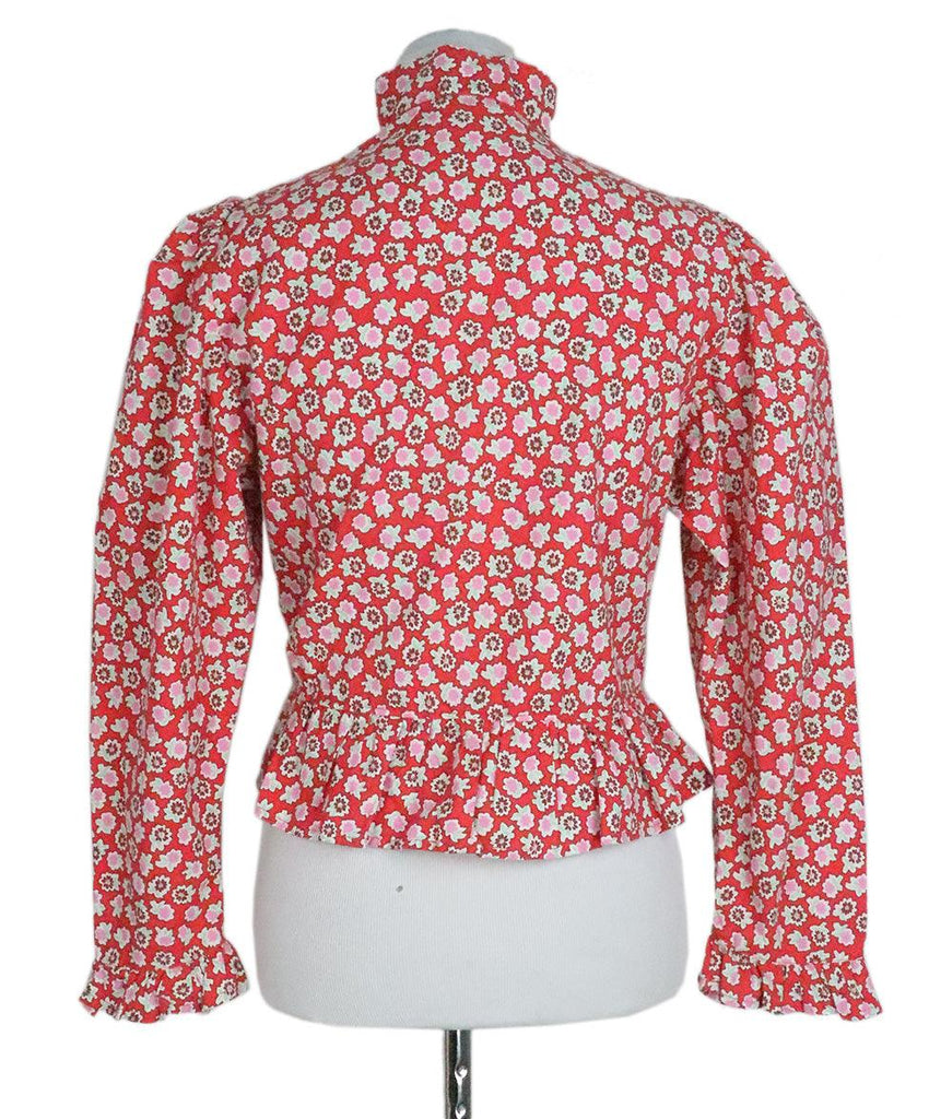 Batsheva Red & Pink Floral Print Top sz 6 - Michael's Consignment NYC