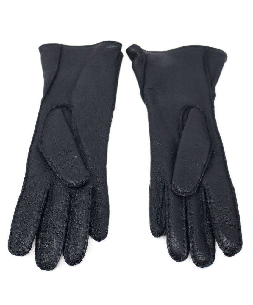 Black Leather & Cashmere Gloves 1