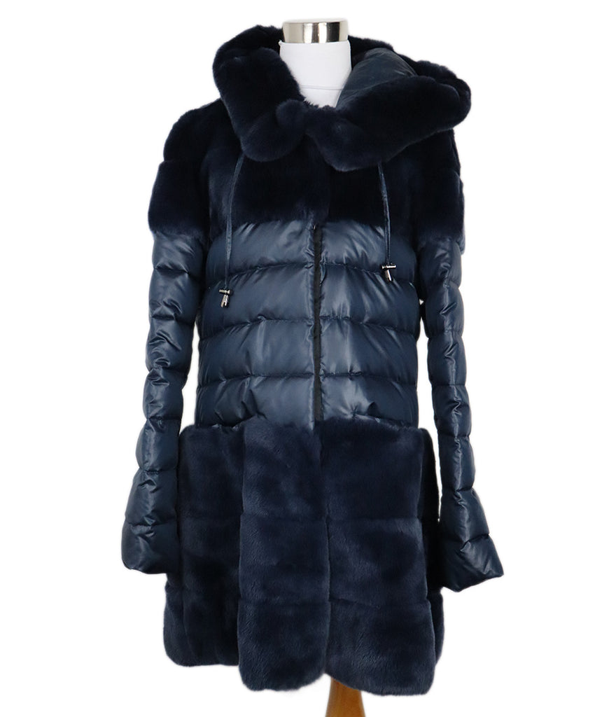 Blue Quilted Nylon Coat 