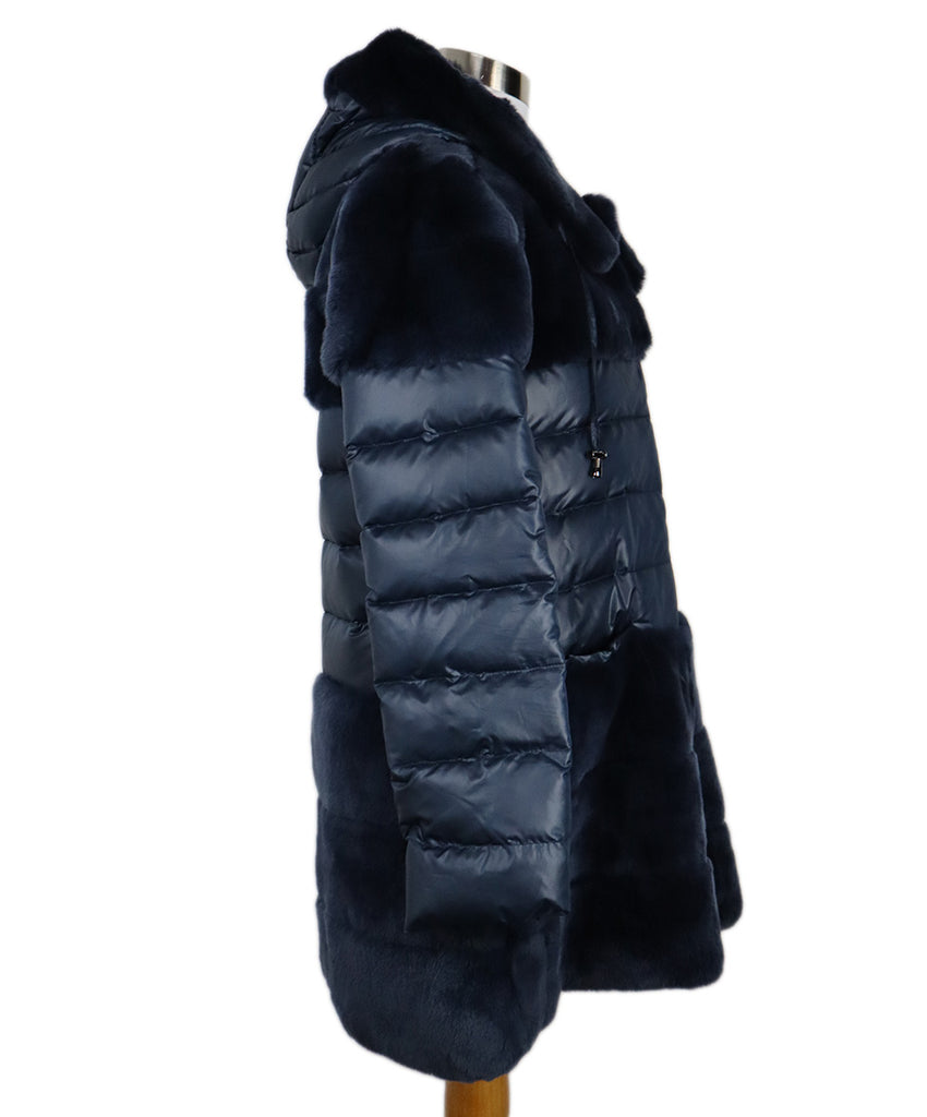 Blue Quilted Nylon Coat 1