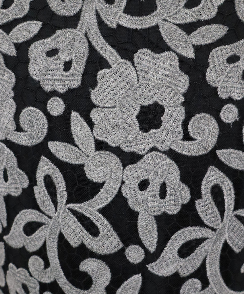 Blumarine Black & Grey Embroidered Skirt 5