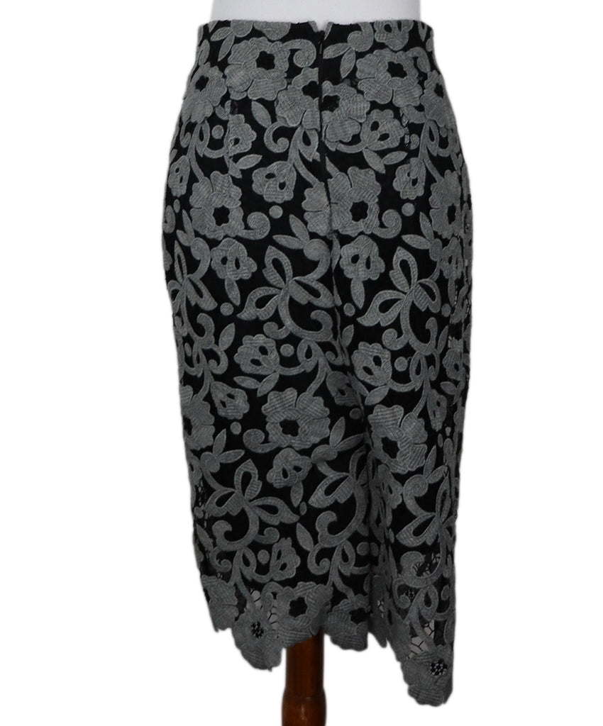 Blumarine Black & Grey Embroidered Skirt 2
