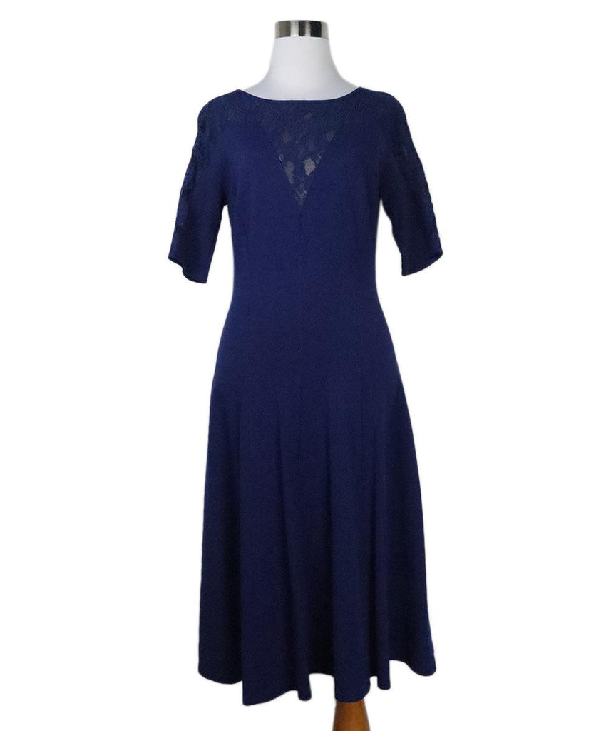 Blumarine Blue Dress w/ Lace Trim sz 4 - Michael's Consignment NYC