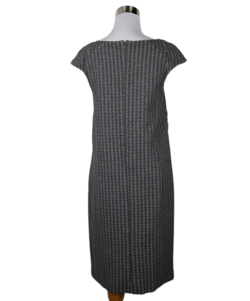 Blumarine Grey Wool Floral Embroidery Dress 2