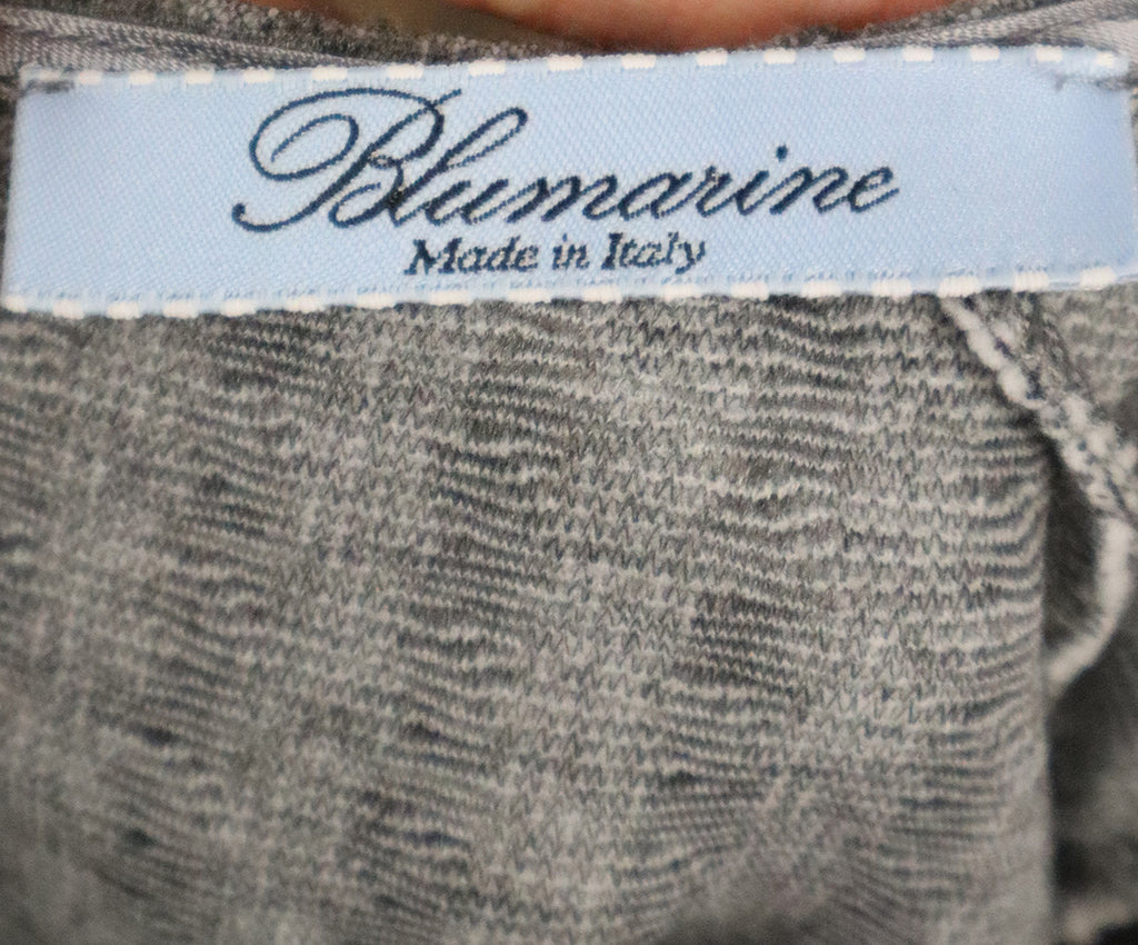 Blumarine Grey Wool Floral Embroidery Dress 3