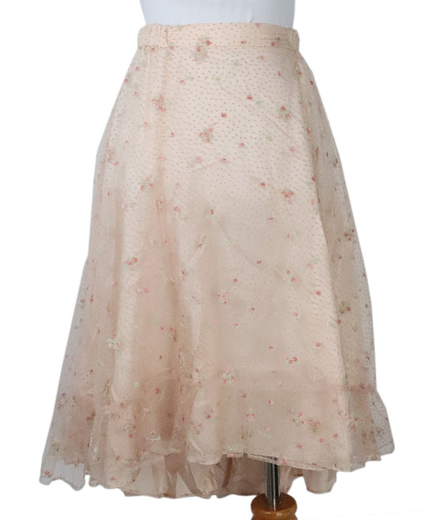 Bonpoint Pink Floral Embroidered Skirt 