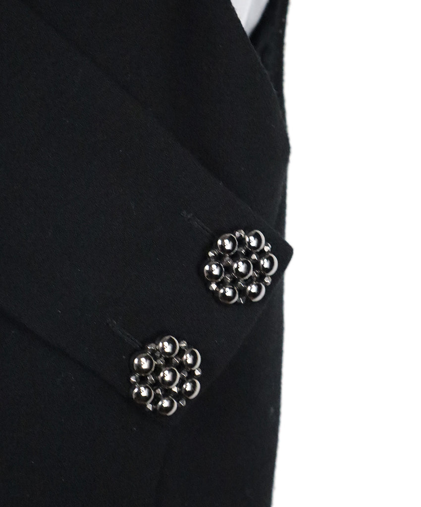 Bottega Veneta Black Wool & Silver Button Dress 4