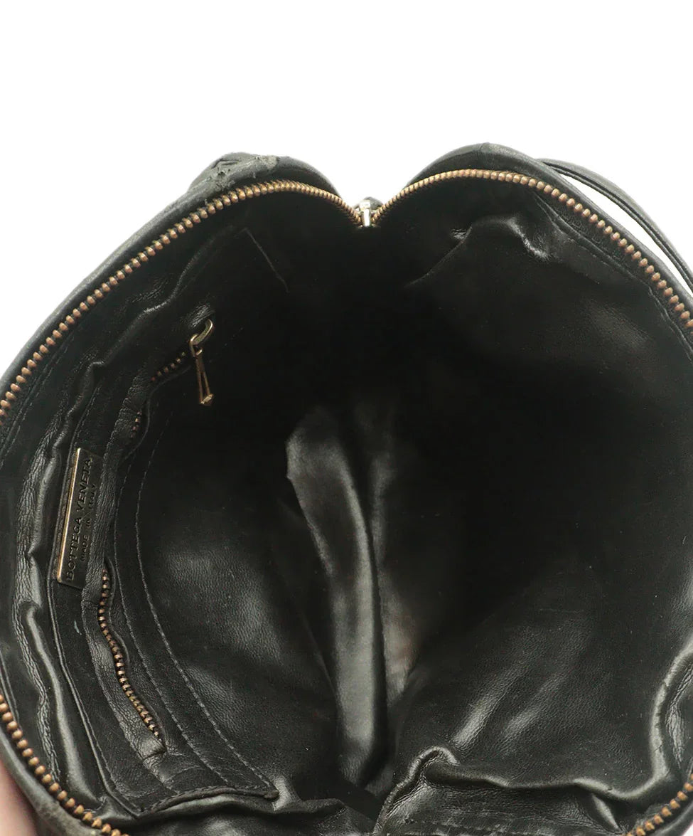 Bottega Veneta Vintage Black Woven Leather Crossbody l Michael's