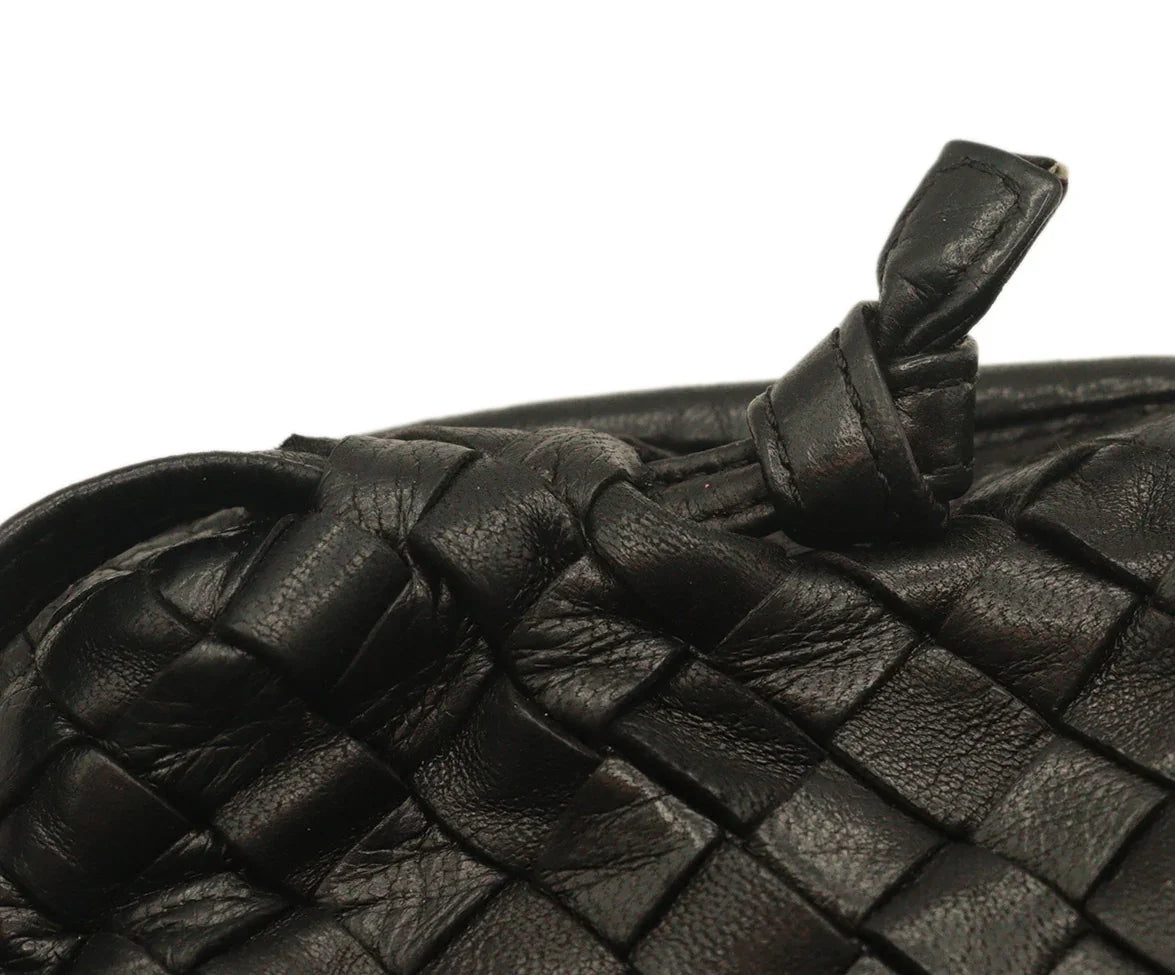 Bottega Veneta Vintage Black Woven Leather Crossbody l Michael's