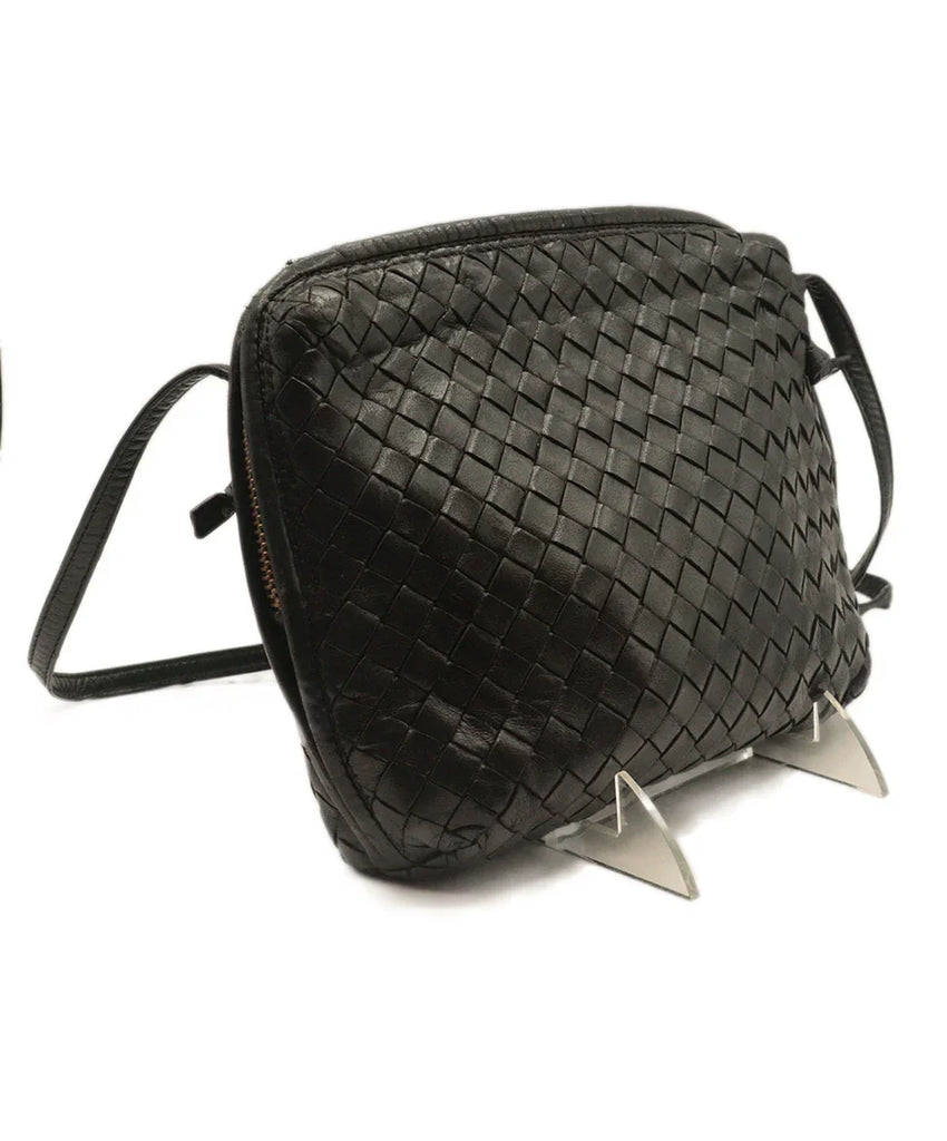 Bottega Veneta Vintage Black Woven Leather Crossbody 2