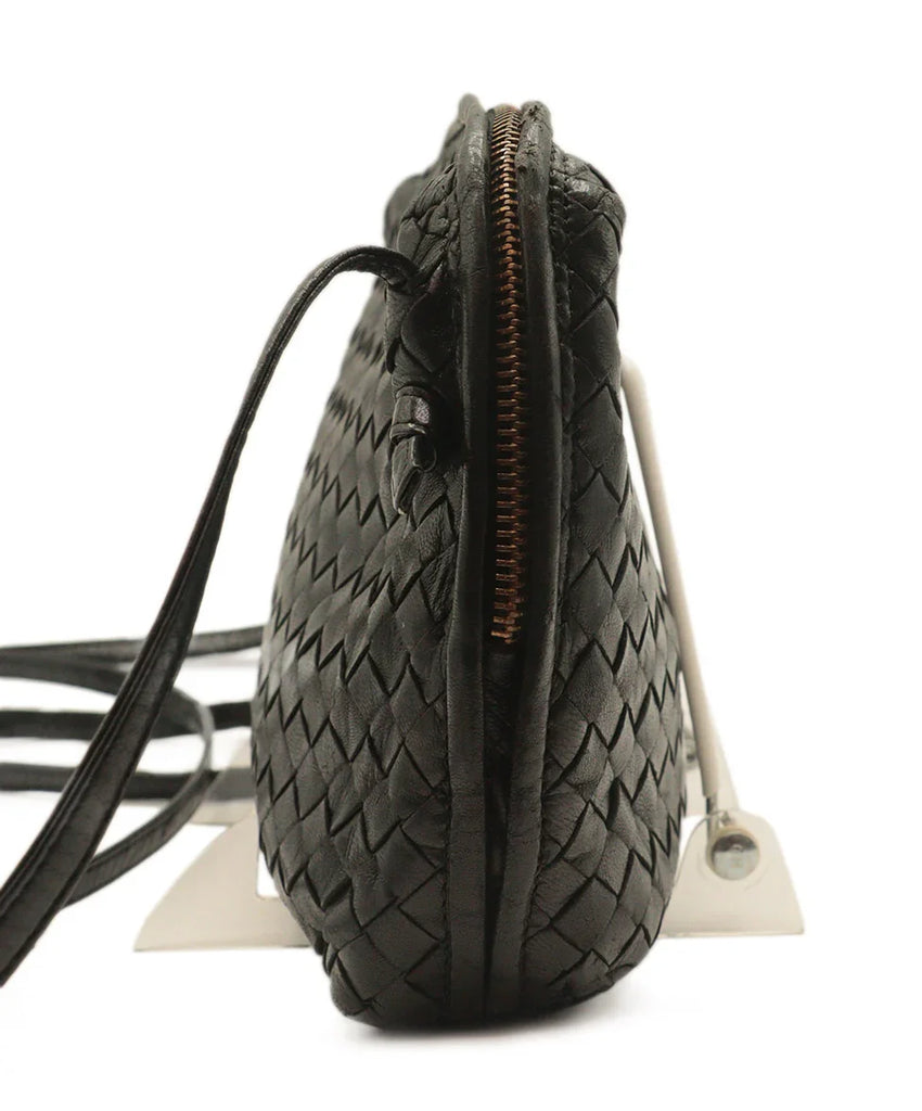 Bottega Veneta Vintage Black Woven Leather Crossbody 3