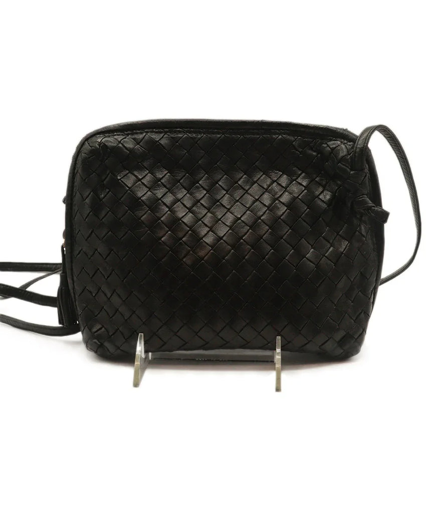 Bottega Veneta Vintage Black Woven Leather Crossbody 5