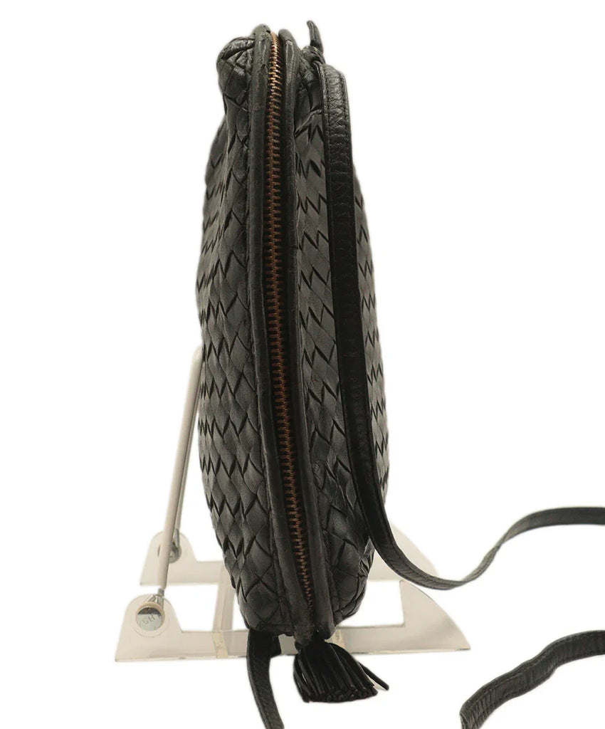 Bottega Veneta Vintage Black Woven Leather Crossbody 7