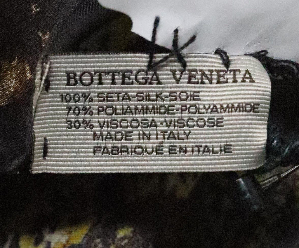 Bottega Veneta Neutral Print Scarf w/ Black Lace Trim - Michael's Consignment NYC