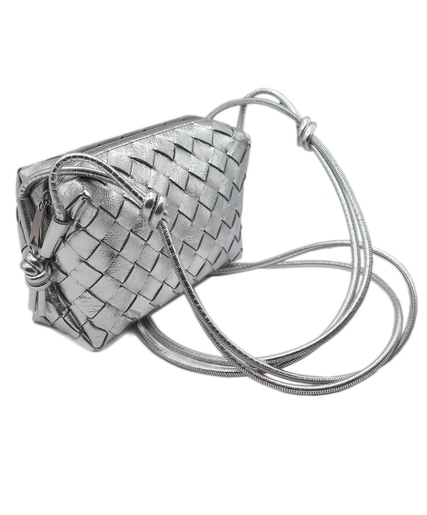 Bottega Veneta Metallic Woven Leather Bag 1