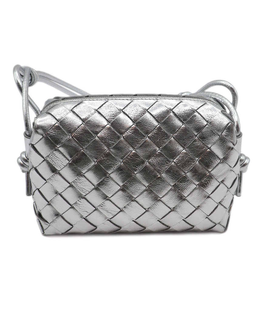 Bottega Veneta Metallic Woven Leather Bag 2