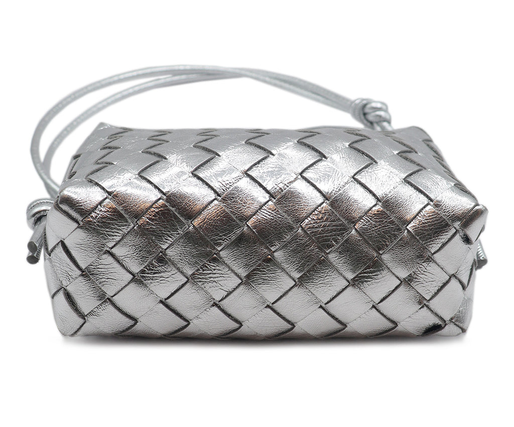 Bottega Veneta Metallic Woven Leather Bag 3
