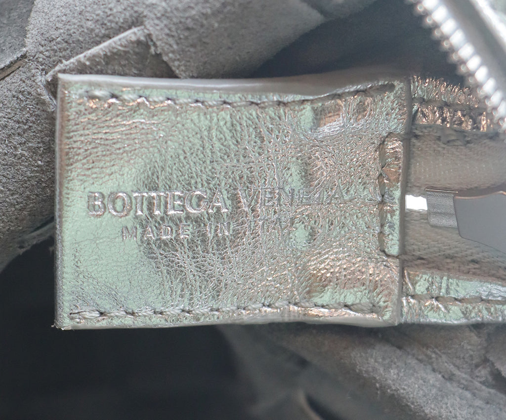 Bottega Veneta Metallic Woven Leather Bag 7