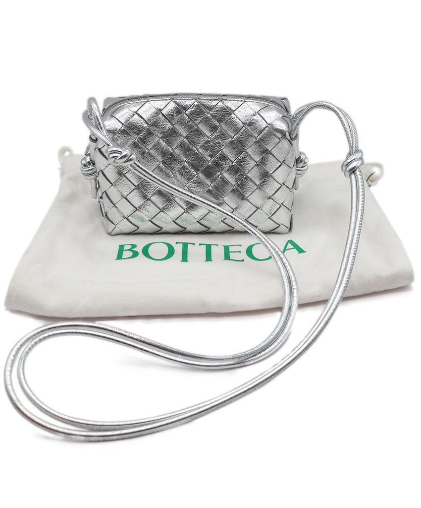 Bottega Veneta Metallic Woven Leather Bag 5