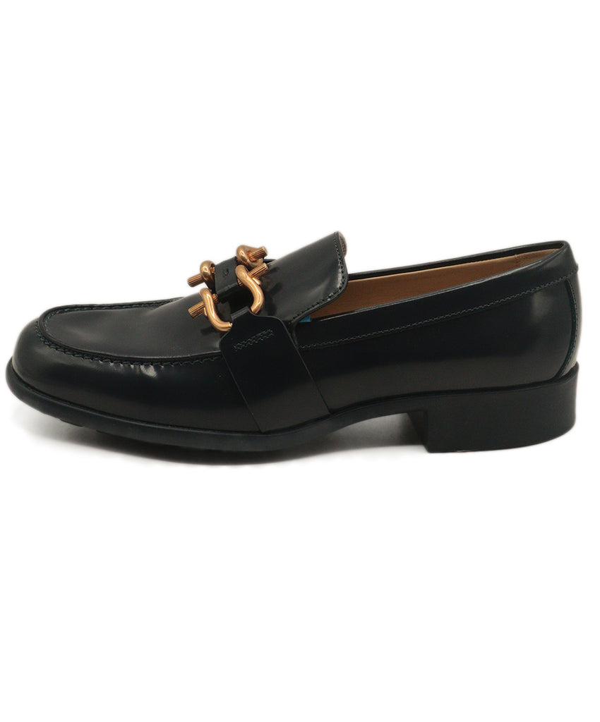 Bottega Veneta Navy Leather With Gold Hardware Loafers 1