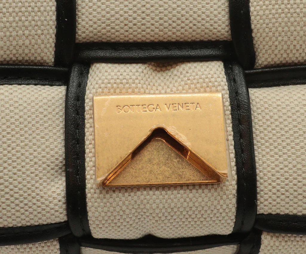 Bottega Veneta Ivory & Black Padded Cassette Bag - Michael's Consignment NYC