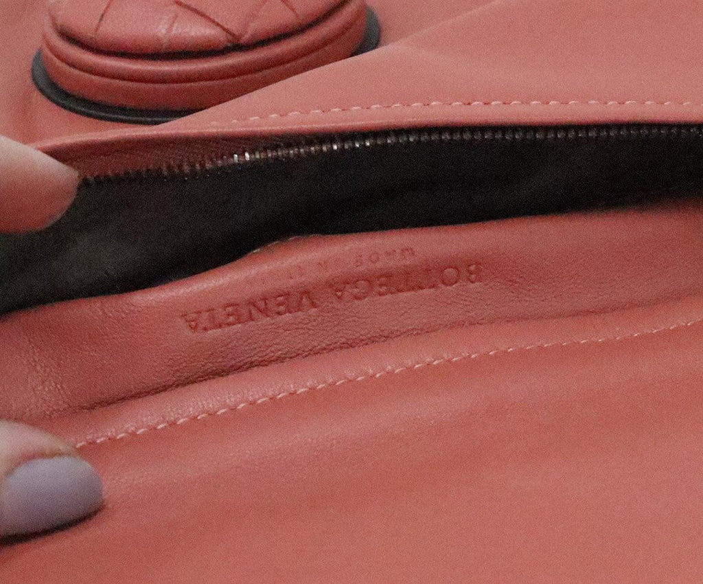 Bottega Veneta Pink Woven Leather Clutch - Michael's Consignment NYC