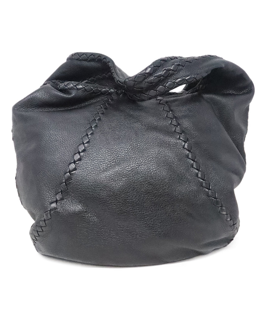 Bottega Veneta Black Woven Leather Shoulder Bag 