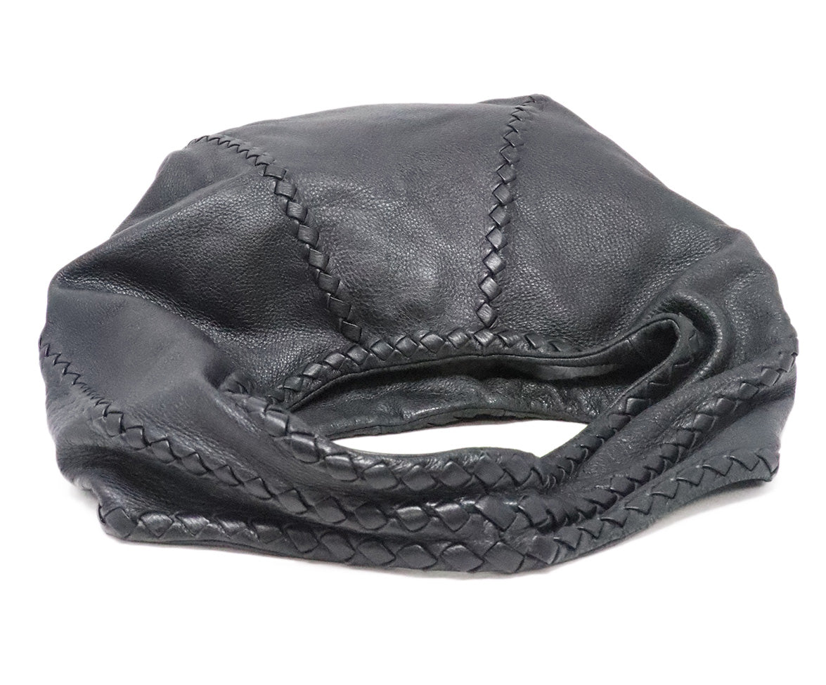 Bottega Veneta Black Woven Leather Shoulder Bag – Michael's