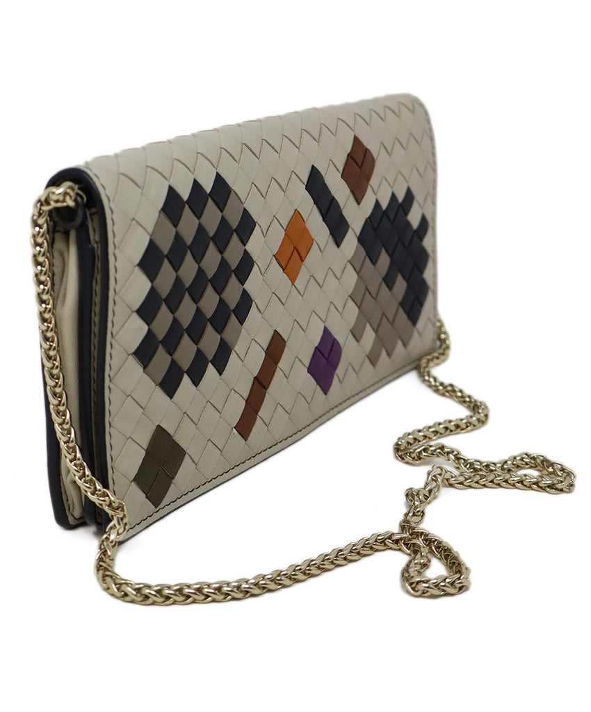 Bottega Veneta Grey Woven Leather Wallet on Chain 1