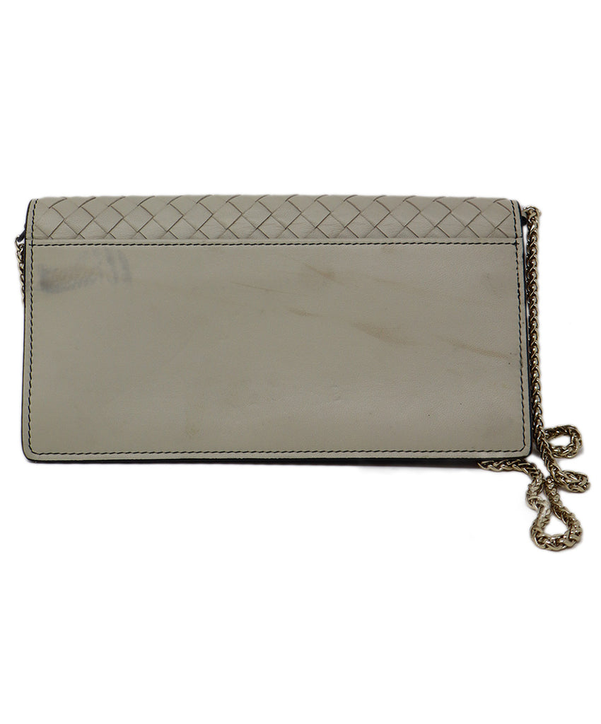 Bottega Veneta Grey Woven Leather Wallet on Chain 2