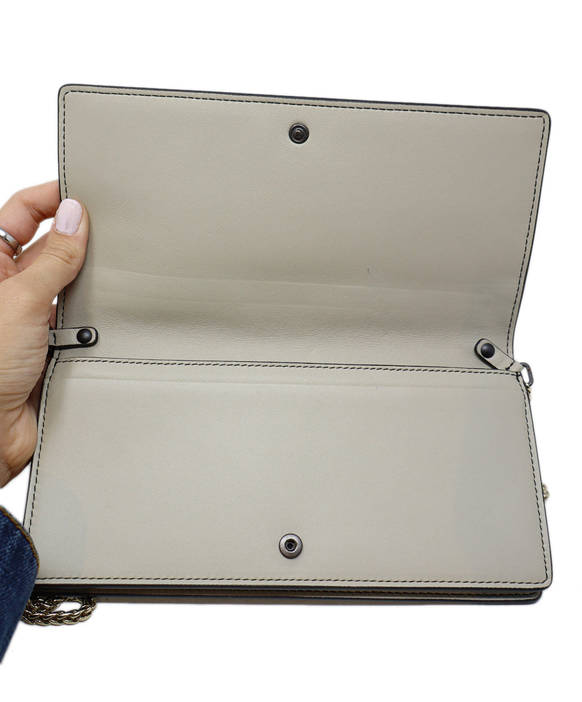 Bottega Veneta Grey Woven Leather Wallet on Chain 5