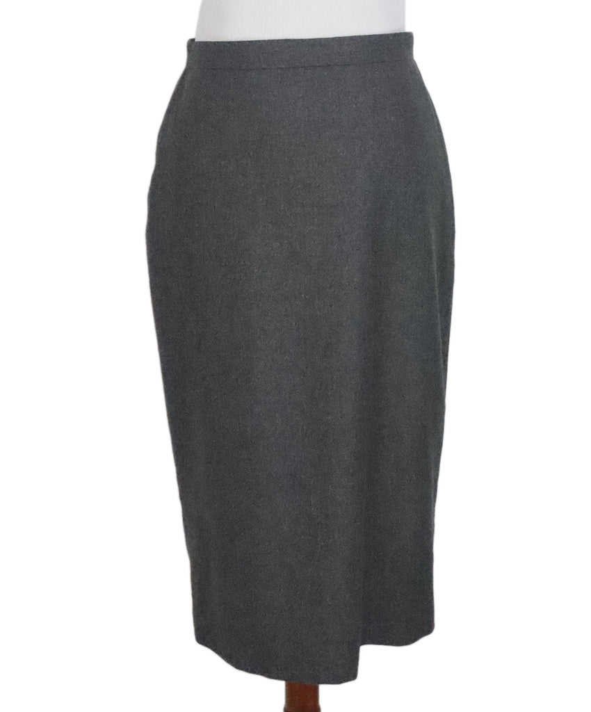 Brioni Charcoal Cashmere Skirt 