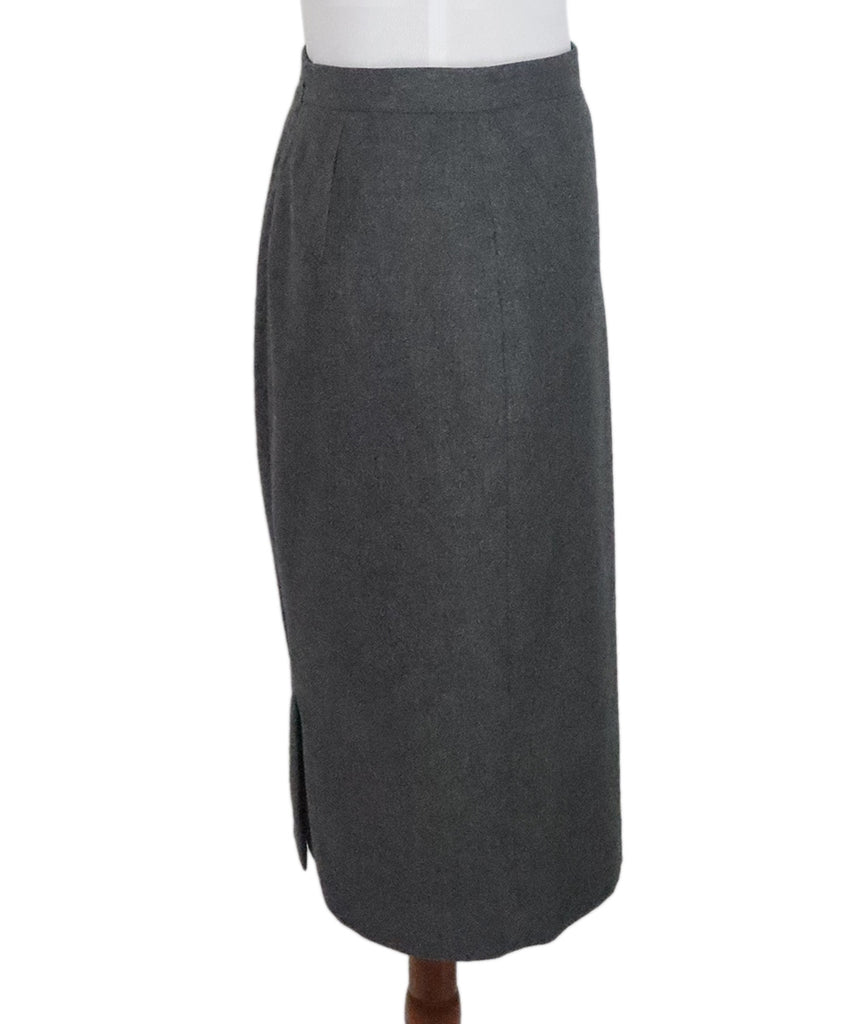 Brioni Charcoal Cashmere Skirt 1