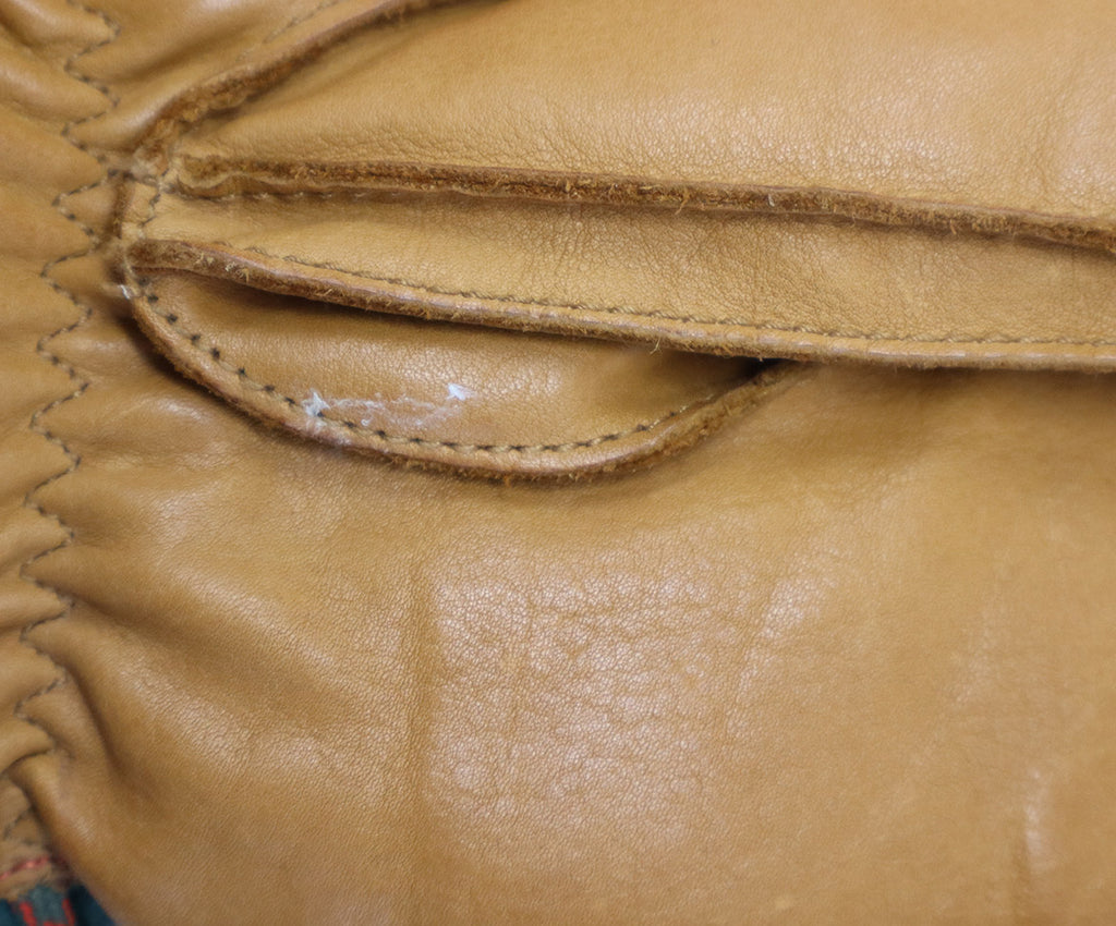 Brown Tan & Green Leather Gloves 4