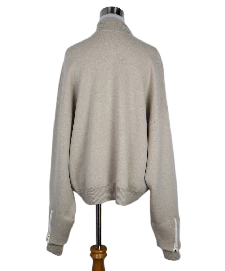 Brunello Cucinelli Beige Cashmere Zip Up Sweater 2