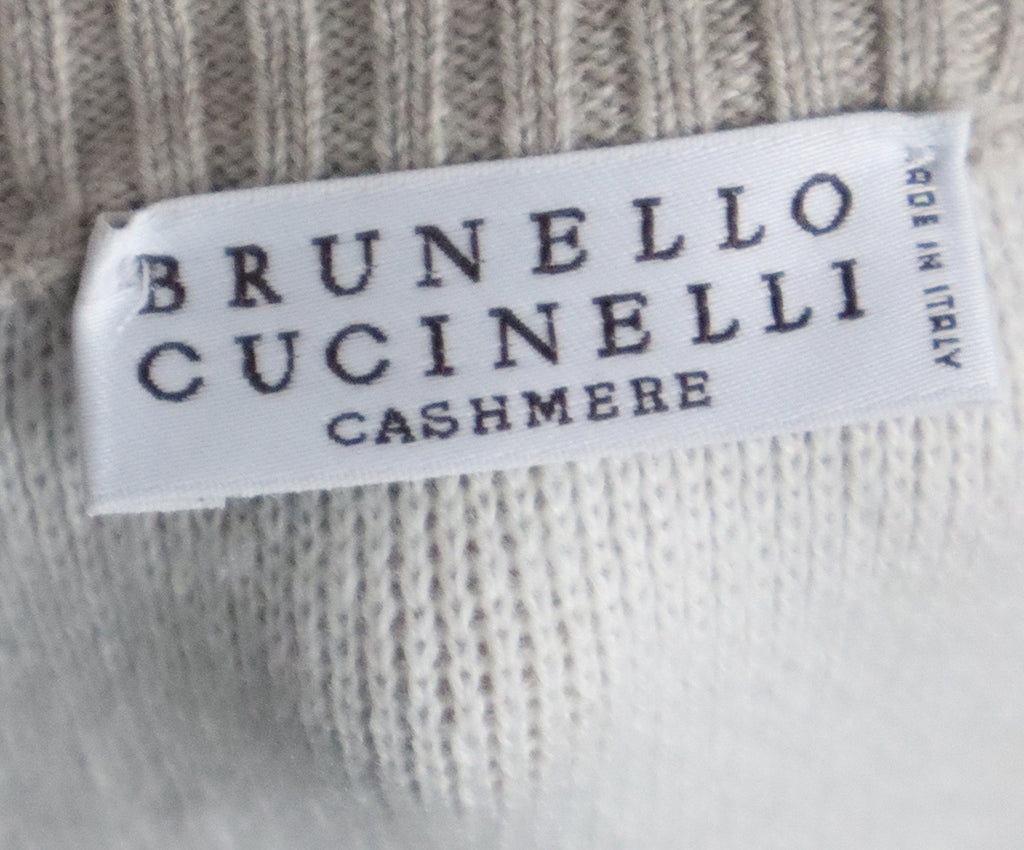 Brunello Cucinelli Beige Cashmere Zip Up Sweater 3