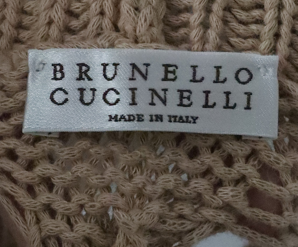 Brunello Cucinelli Beige Knit Cutout Sweater 3