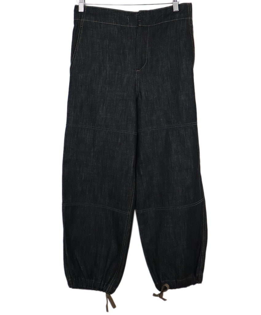 Brunello Cucinelli Black Denim Beaded Pants 