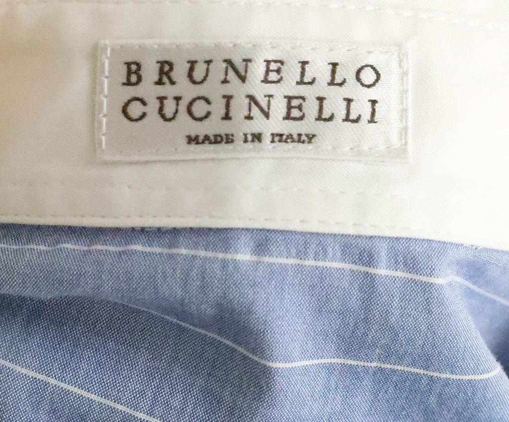 Brunello Cucinelli Blue & White Striped Top sz 10 - Michael's Consignment NYC