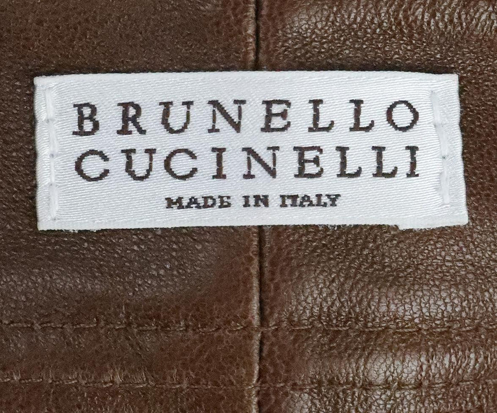 Brunello Cucinelli Brown Leather Pants 2