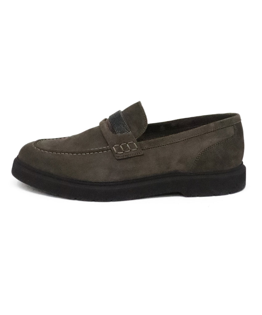 Brunello Cucinelli Brown Suede Beaded Loafers 1