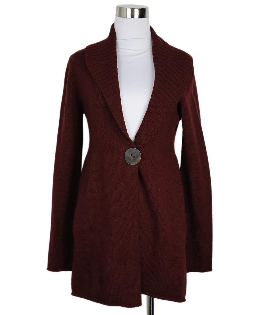 Brunello Cucinelli Burgundy Cashmere Cardigan 
