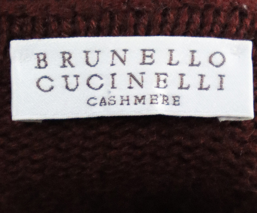 Brunello Cucinelli Burgundy Cashmere Cardigan 3