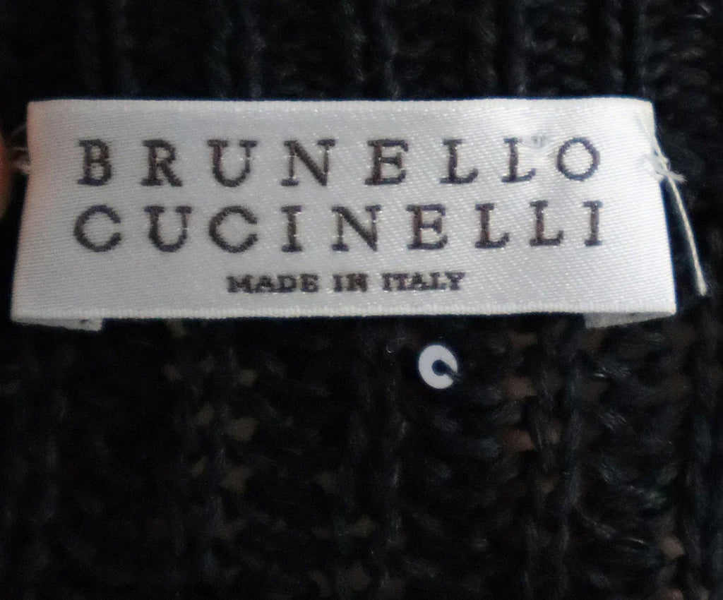 Brunello Cucinelli Black Sequin Cardigan sz 12 - Michael's Consignment NYC