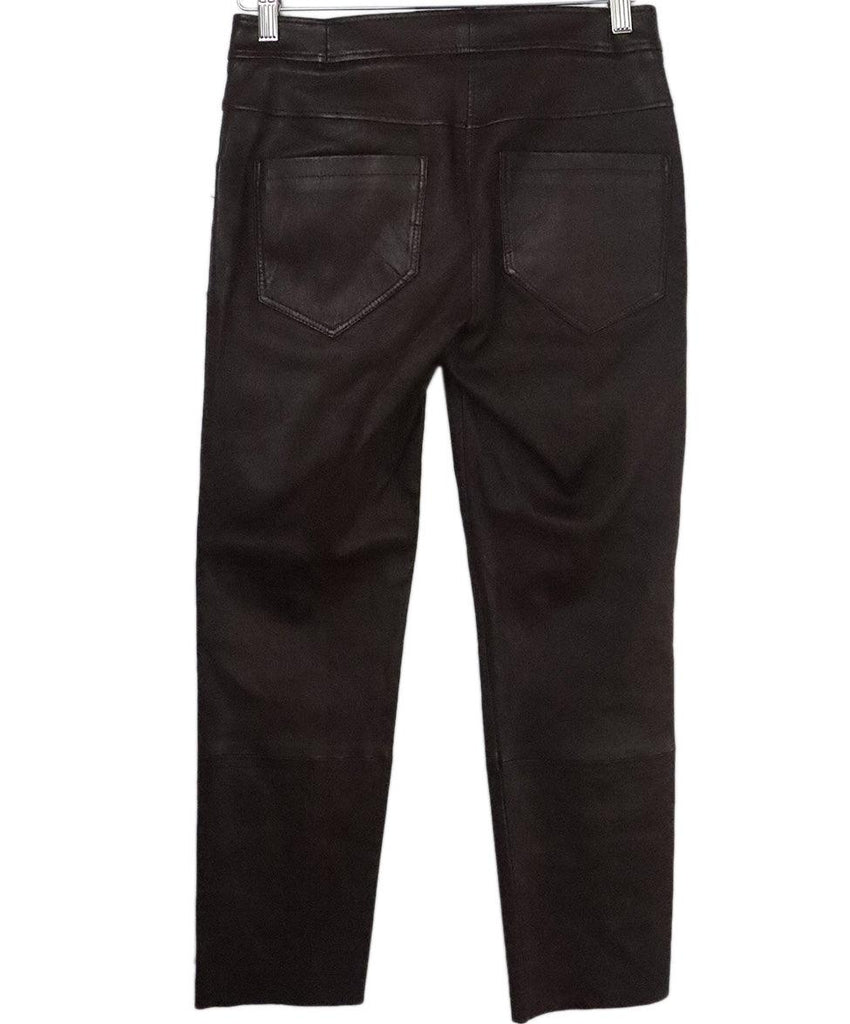 Brunello Cucinelli Brown Leather Pants 1