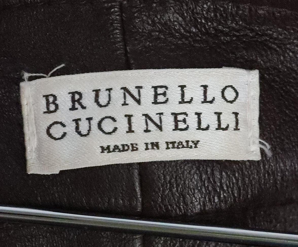 Brunello Cucinelli Brown Leather Pants sz 2 - Michael's Consignment NYC