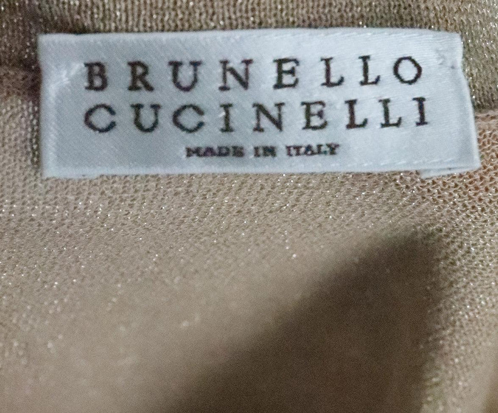 Brunello Cucinelli Gold Lurex Top sz 4 - Michael's Consignment NYC