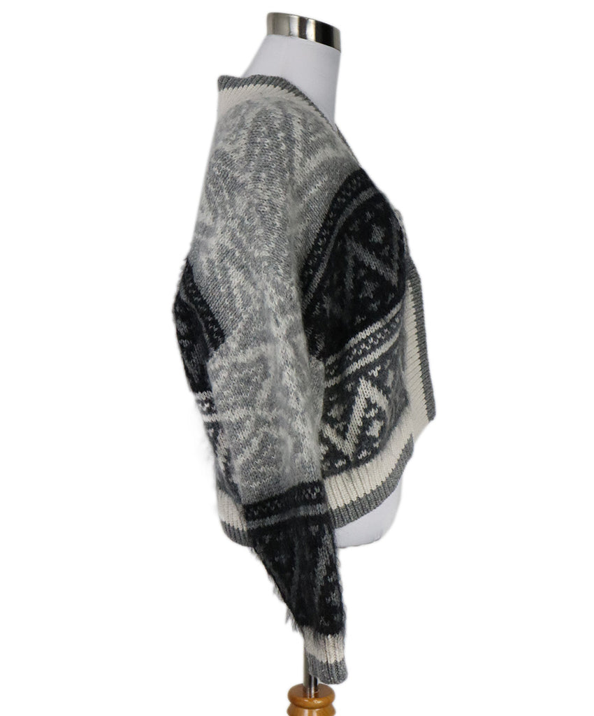 Brunello Cucinelli Grey & Black Cashmere Cardigan 1