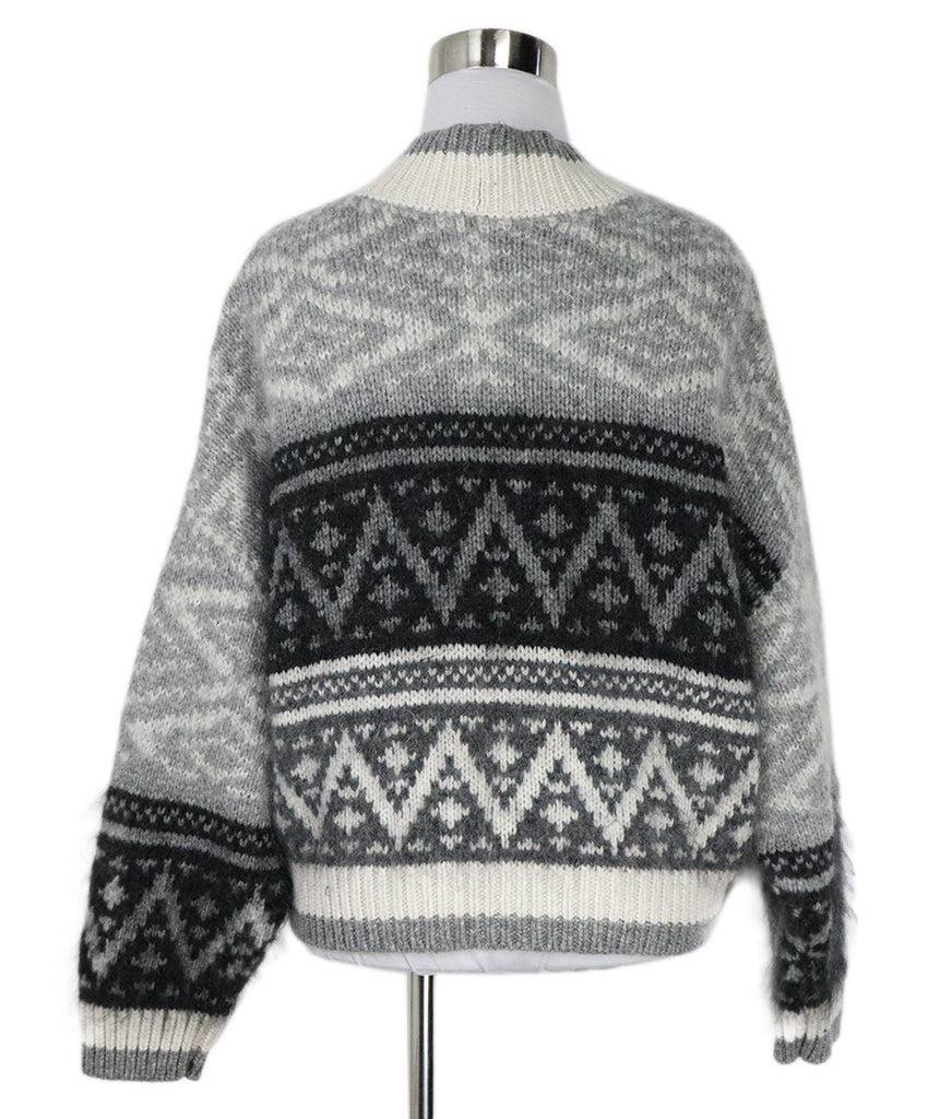 Brunello Cucinelli Grey & Black Cashmere Cardigan 2